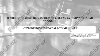 o'zbekistonning foydali o'simliklari — PPTX