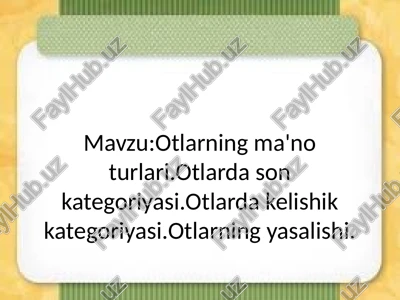 otlarning ma'notlari — PPTX