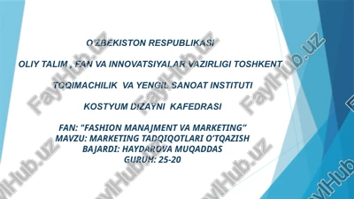 "fashion manajment va marketing" — PPTX