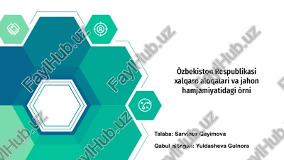 o'zbekiston respublikasi xalqaro aloqalari va jahon hamjamiyatidagi òrni — PPTX