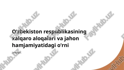 markaziy osiyo davlatlari bilan iqtisodiy hamkorlik — PPTX
