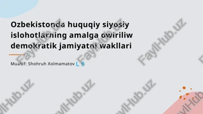 o'zbekistondagi huquqiy islohotlar — PPTX