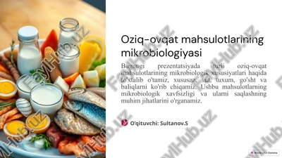 sut va sut mahsulotlarining mikrobiologik xususiyatlari — PPTX