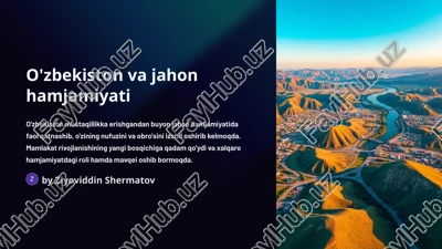 o'zbekiston va jahon hamjamiyati — PPTX