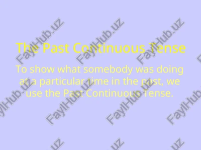 the past continuous tense — PPT