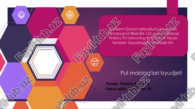 pul mablag'lari byudjeti — PPTX