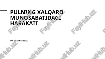 xalqaro moliya siyosati va uning ahamiyati — PPTX