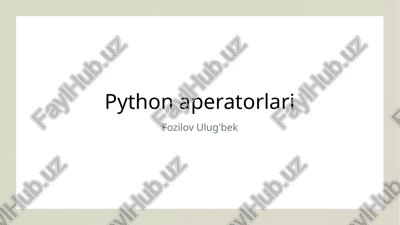 python aperatorlari — PPTX