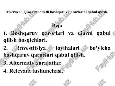 boshqaruv qarorlari — PPTX