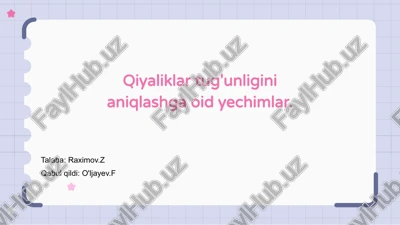 qiya tugunlarini aniqlash yechimlari — PPTX