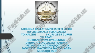 psixologning tadqiqotchilik faoliyati — PPTX