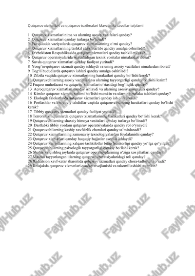 qutqaruv xizmatlari va qutqaruv tuzilmalari — DOCX