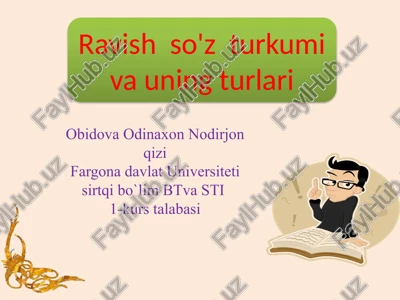 ravish so'z turkumlar va uning turlari — PPTX