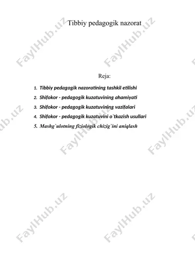 tibbiy pedagogik nazorat — DOCX