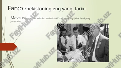 o'zbekistoning eng yangi tarixi — PPTX