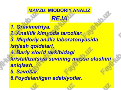 miqdoriy analiz — PPT