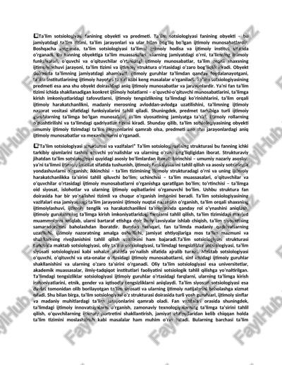 taʼlim sotsiologiyasi — DOCX