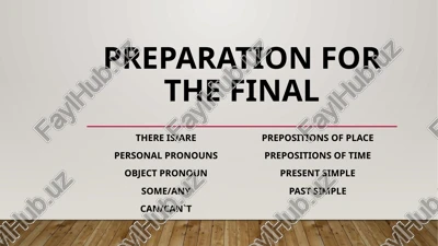 preparation for the final — PPTX