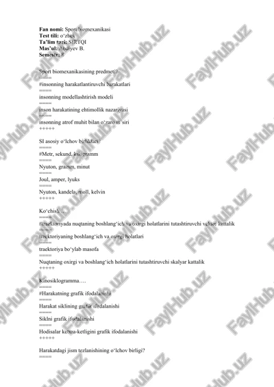 sport biomexanikasi — DOCX