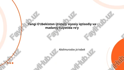 yangi oʻzbekistonning ijtimoiy siyosiy islohotlari — PPTX