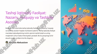 tashqi iqtisodiy faoliyat — PPTX