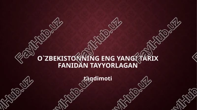 mustaqillik yillarida o`zbekistondagi ma`naviy va madaniy taraqqiyot.ajdodlar me`rosiga etibor. — PPTX