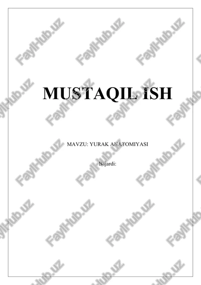 yurak anatomiyasi — DOCX