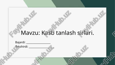kasbtanlashsirlari — PPTX