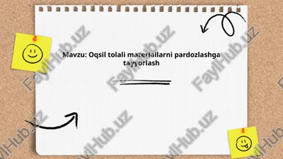 oqsil tolali materiallarni pardozlash texnologiyalari — PPTX