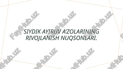 siydik ayiruv a’zolarining rivojlanish nuqsonlari — PPTX