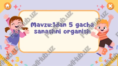 maktabgacha yoshdagi bolalar uchun sonlarni o‘rganish — PDF