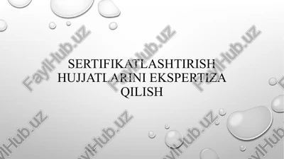 sertifikatlashtirish hujjatlari va ularning ekspertizasi — PPTX