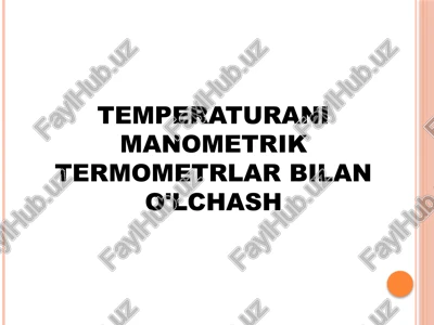 manometrik termometrlar — PPTX
