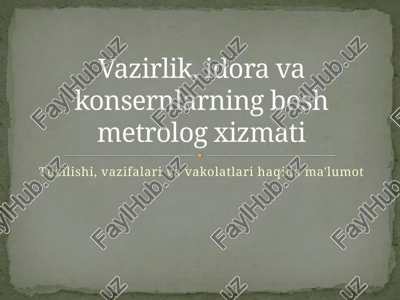 metrolog xizmati — PPTX