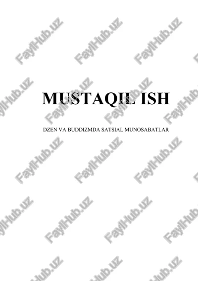 dzen va buddizmda sotsial munosabatlar — DOCX