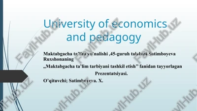 maktabgacha ta'lim tashkilotlarida ta'lim turlari — PPTX