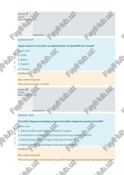 cho’zilish va siqilish materiali — DOCX