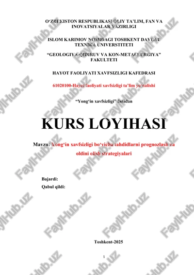 yong‘in xavfsizligi bo‘yicha tahdidlarni prognozlash va oldini olish strategiyalari — DOCX