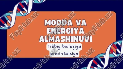 modda va energiya almashinuvi metabolizmi — PDF