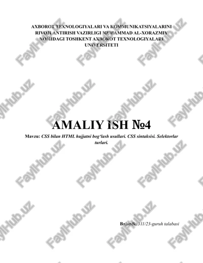 css bilan html hujjatni bog‘lash usullari — DOCX