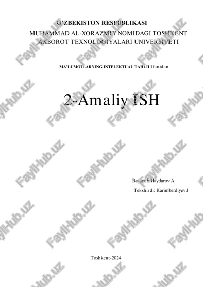 k-nearest neighbors (k-nn) algoritmi bilan iris ma’lumotlar to‘plamini klassifikatsiya qilish — PDF