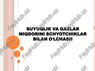 suyuqlik va gazlar miqdorini schyotchiklar bilan o'lchash — PPTX