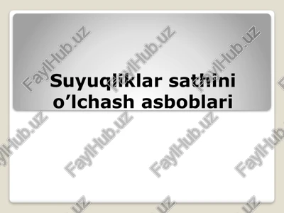 sathni o’lchash asboblari — PPTX