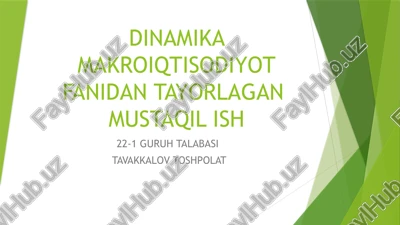 lukas modelidagi optimal pul-kredit siyosati — PPTX