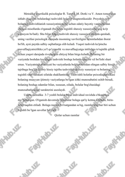 tashvishli holatlar diagnostikasi — DOCX