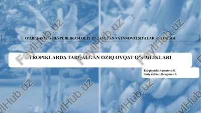 tropiklarda tarqalgan oziq ovqat o’simliklari — PPTX