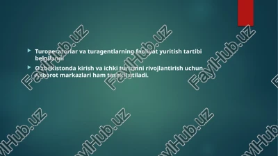 turoperatorlar va turagentlarning faoliyati — PPTX