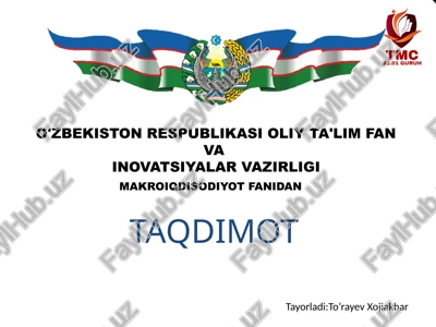 tolovbalansining tuzilishi va hisob-kitob metodlari — PPTX