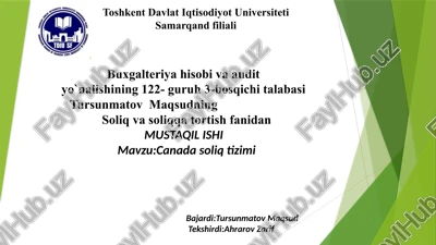 buxgalteriya hisobi va audit yo'nalishi — PPTX