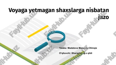 voyaga yetmaganlarga jazo turlari — PPTX
